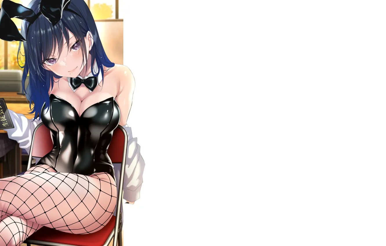 Фото обои kawaii, girl, hot, sexy, boobs, rabbit, anime, stockings