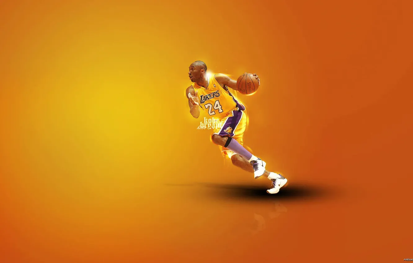 Фото обои баскетбол, NBA, Kobe Bryant, Black Mamba, дриблинг, Los-Angeles Lakers