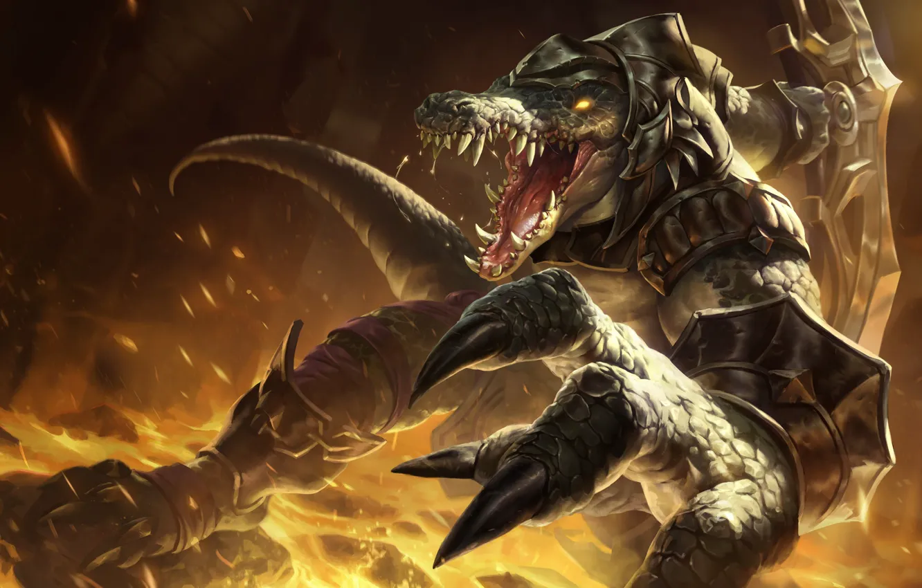 Фото обои игра, арт, чемпион, sixmorevodka studio, Renekton - League of Legendss