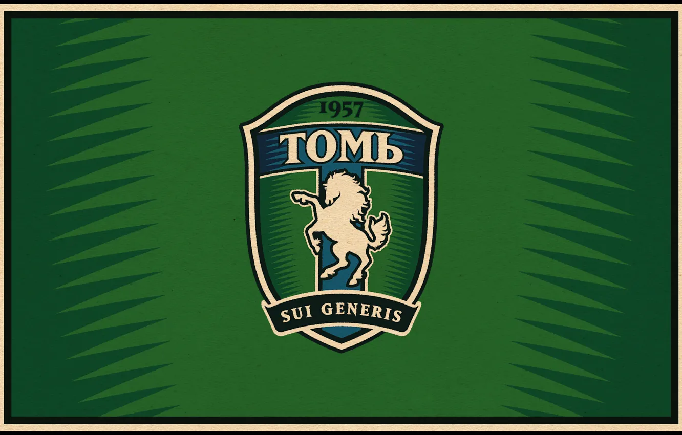 Фото обои 1957, футбольный клуб, Томь, FK_Tom, сибиряки, зелёно-белые, томичи