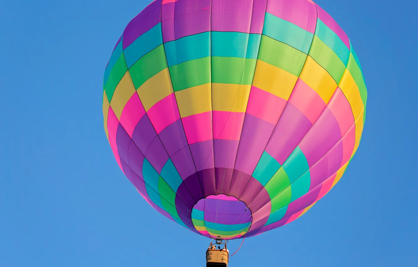 Фото обои небо, полет, воздушный шар, корзина