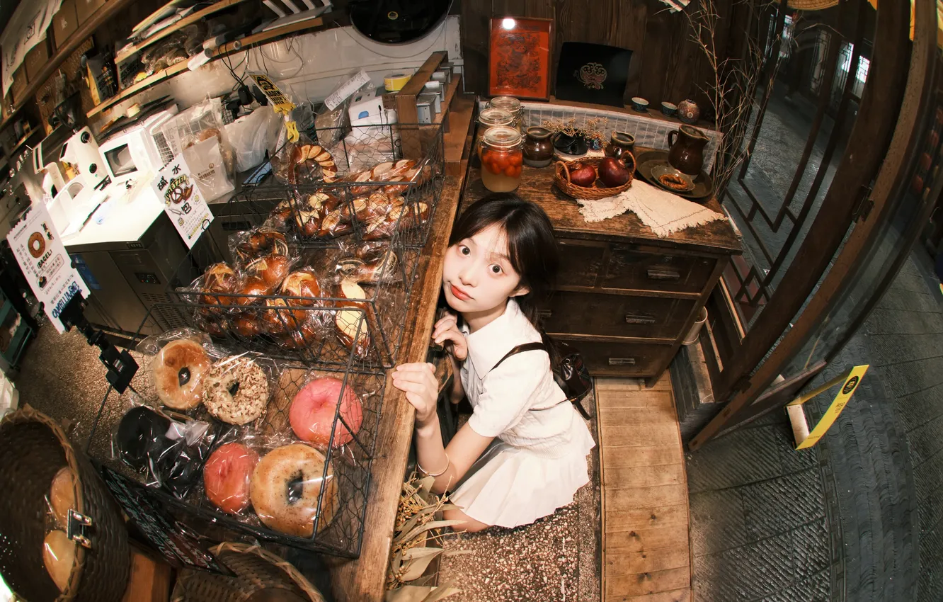 Фото обои Beautiful, Asian, Model, Woman, Cute, Pretty, Petite, Kitchen