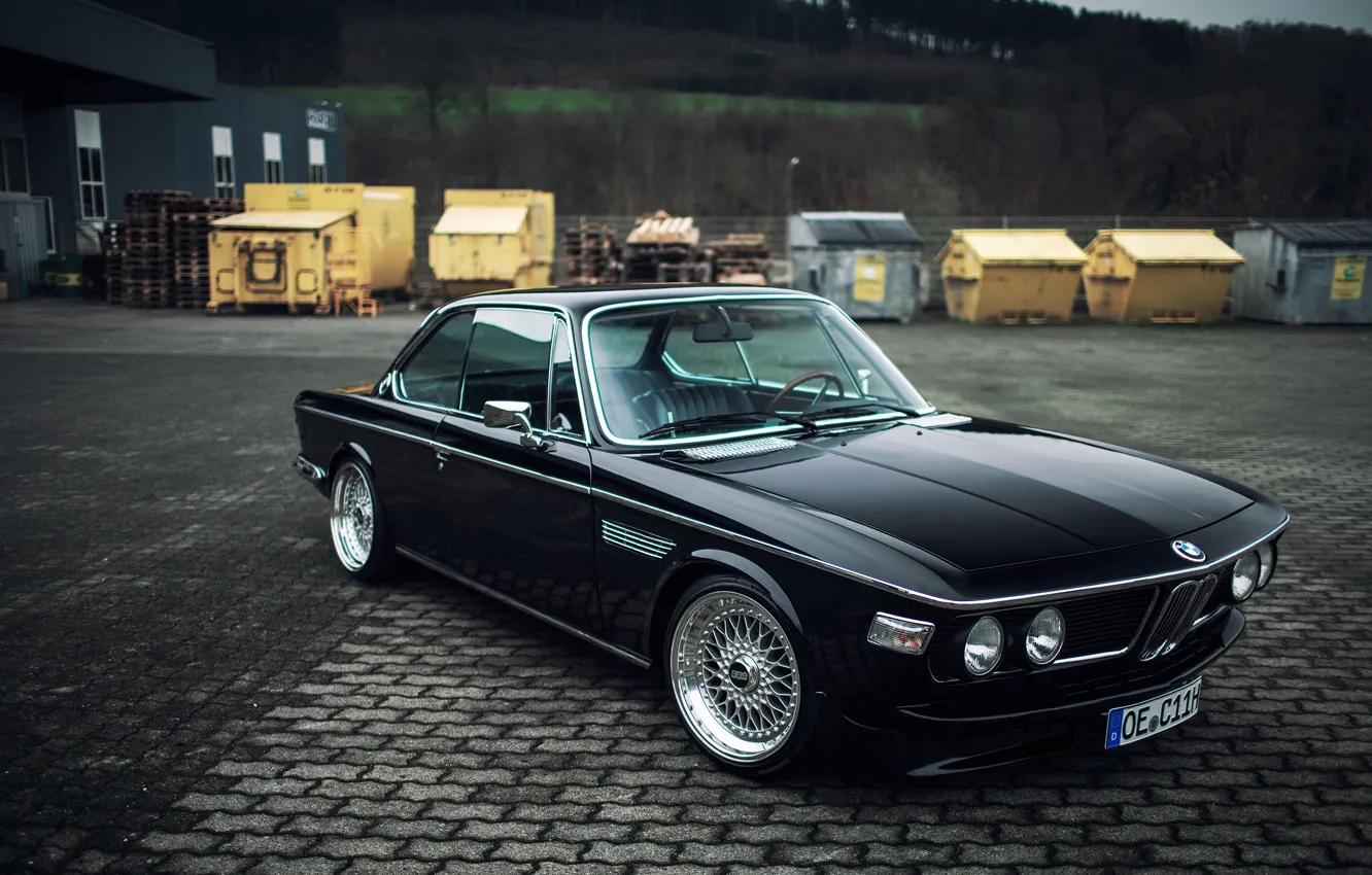 Фото обои BMW, БМВ, 1971, BBS, 3.0, Stance, CSi