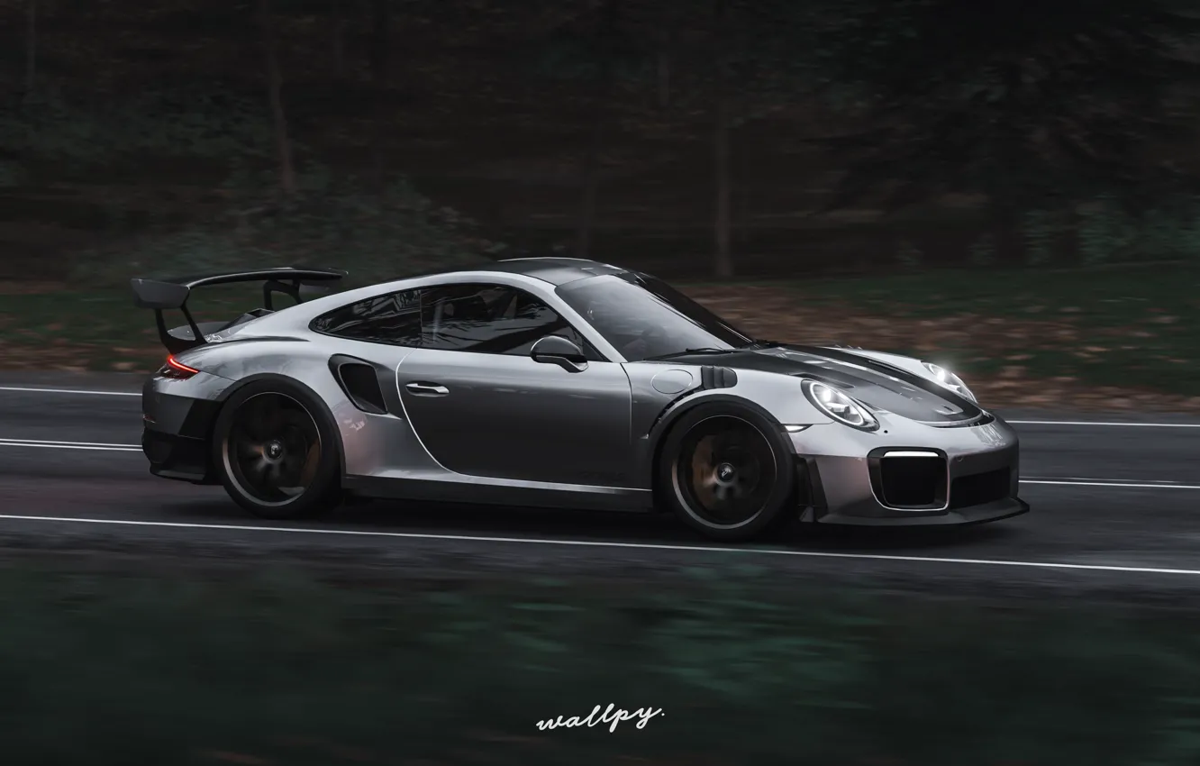 Фото обои 911, Porsche, Microsoft, GT2 RS, game art, Forza Horizon 4, by Wallpy