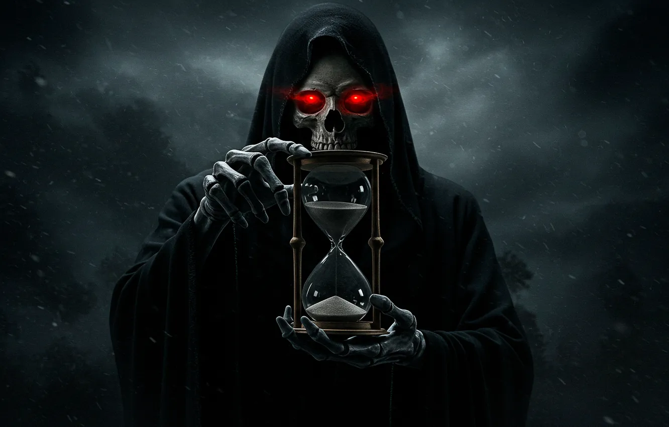 Фото обои смерть, мрак, арт, wallpaper, песочные часы, art, death, darkness