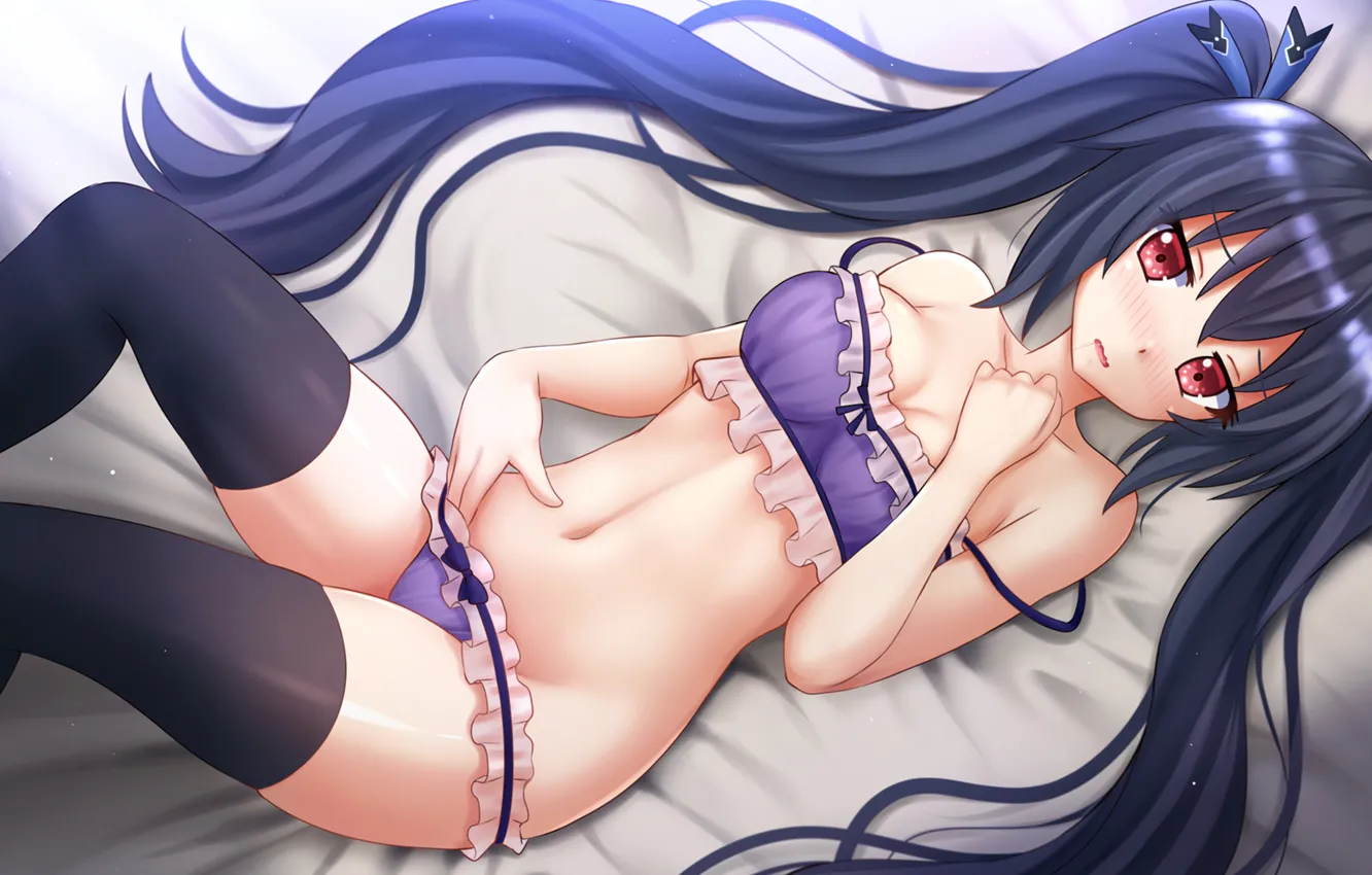 Фото обои girl, sexy, lingerie, pantsu, bra, cleavage, panties, thighhighs