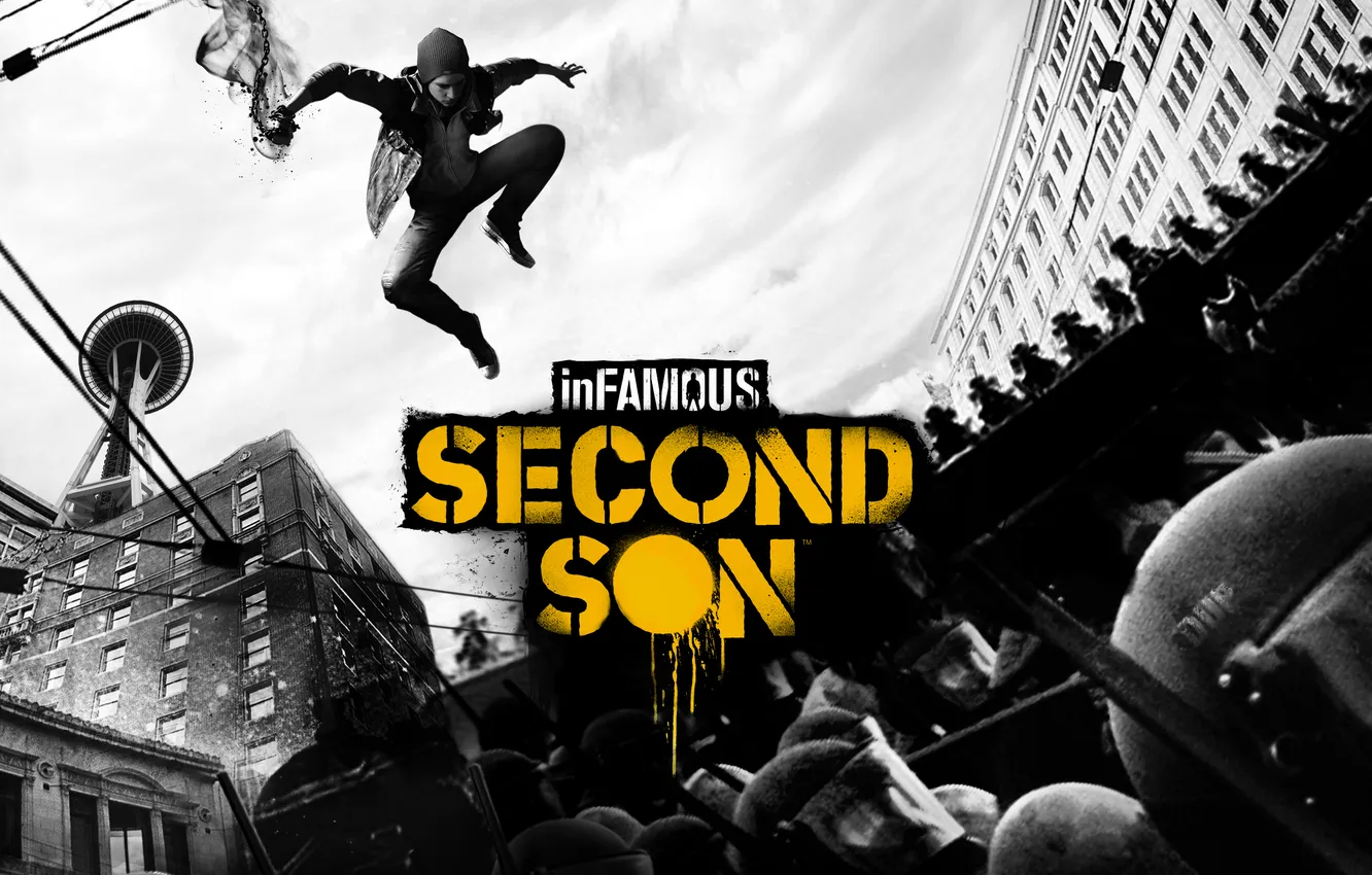 Фото обои дом, капюшон, шлем, парень, народ, inFamous: Second Son, Delsin Rowe, Делсин Роу