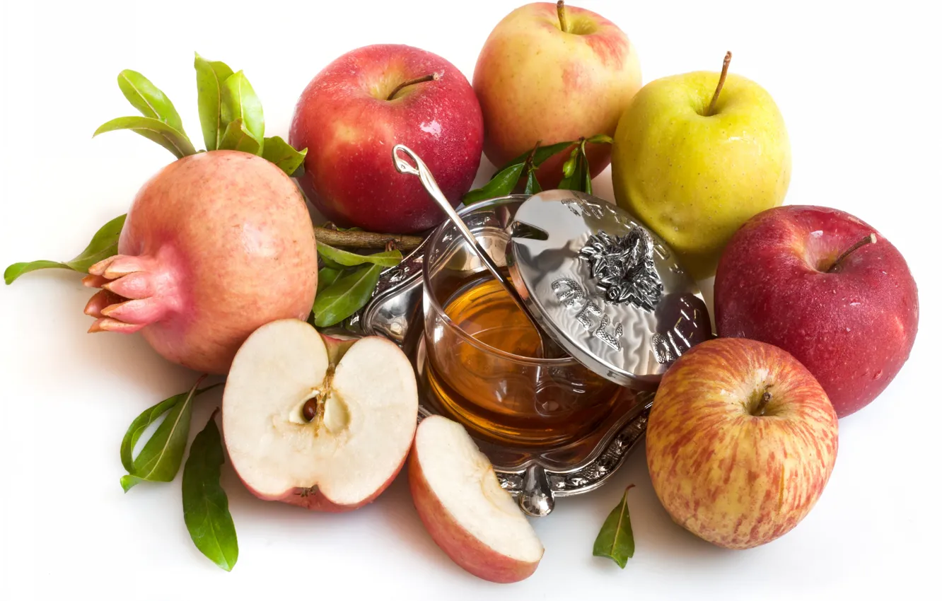 Фото обои яблоки, фрукты, мёд