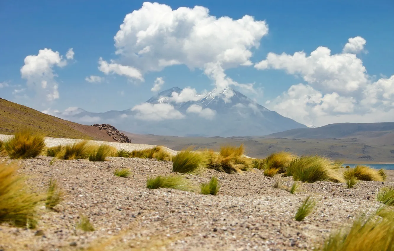 Фото обои rock, desert, cloud, mountain, sand, chile, atacama