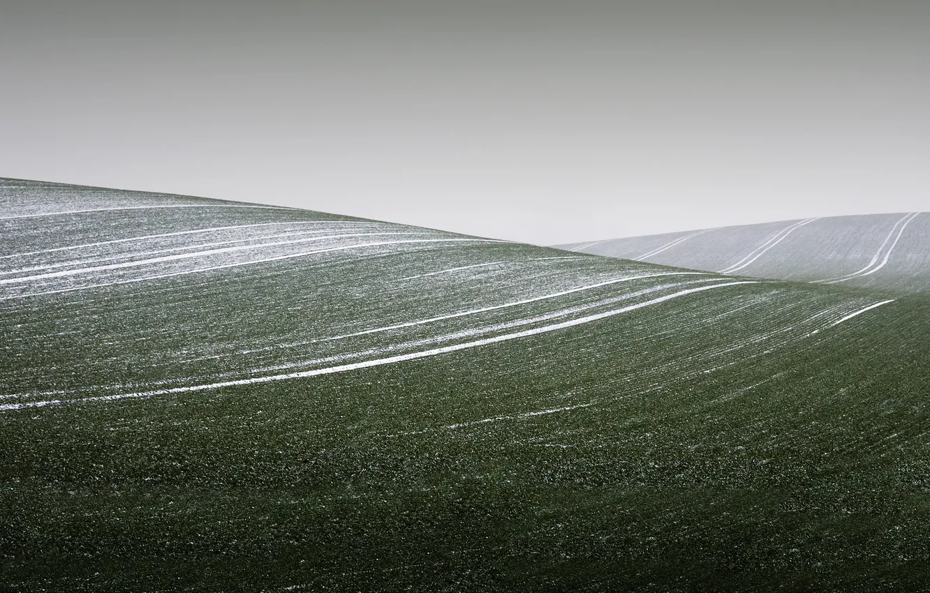 Фото обои поле, снег, пейзаж, природа, волна