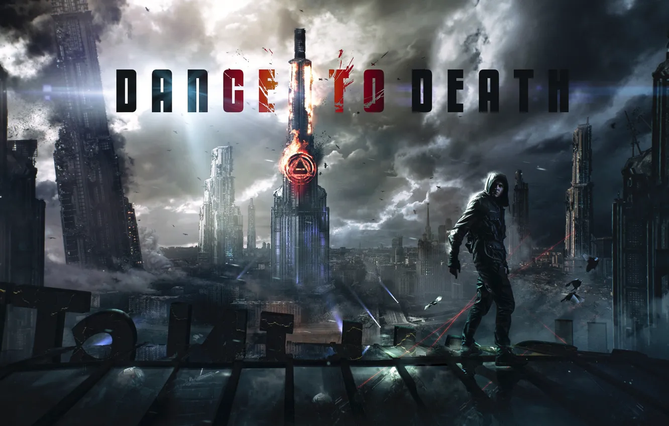 Фото обои крыша, здания, разрушения, poster, Dance to Death