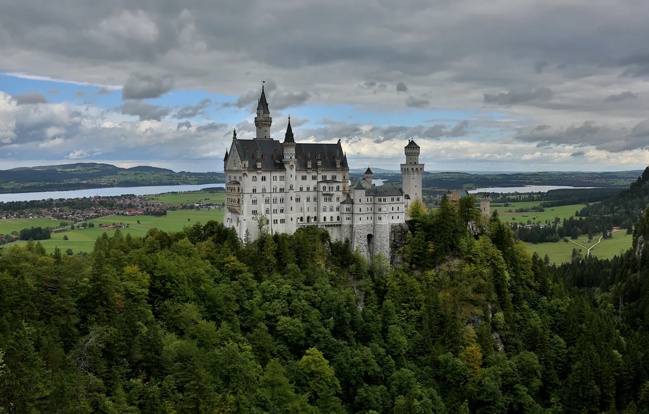 Фото обои Германия, Замок, Бавария, Neuschwanstein, Нойшванштайн