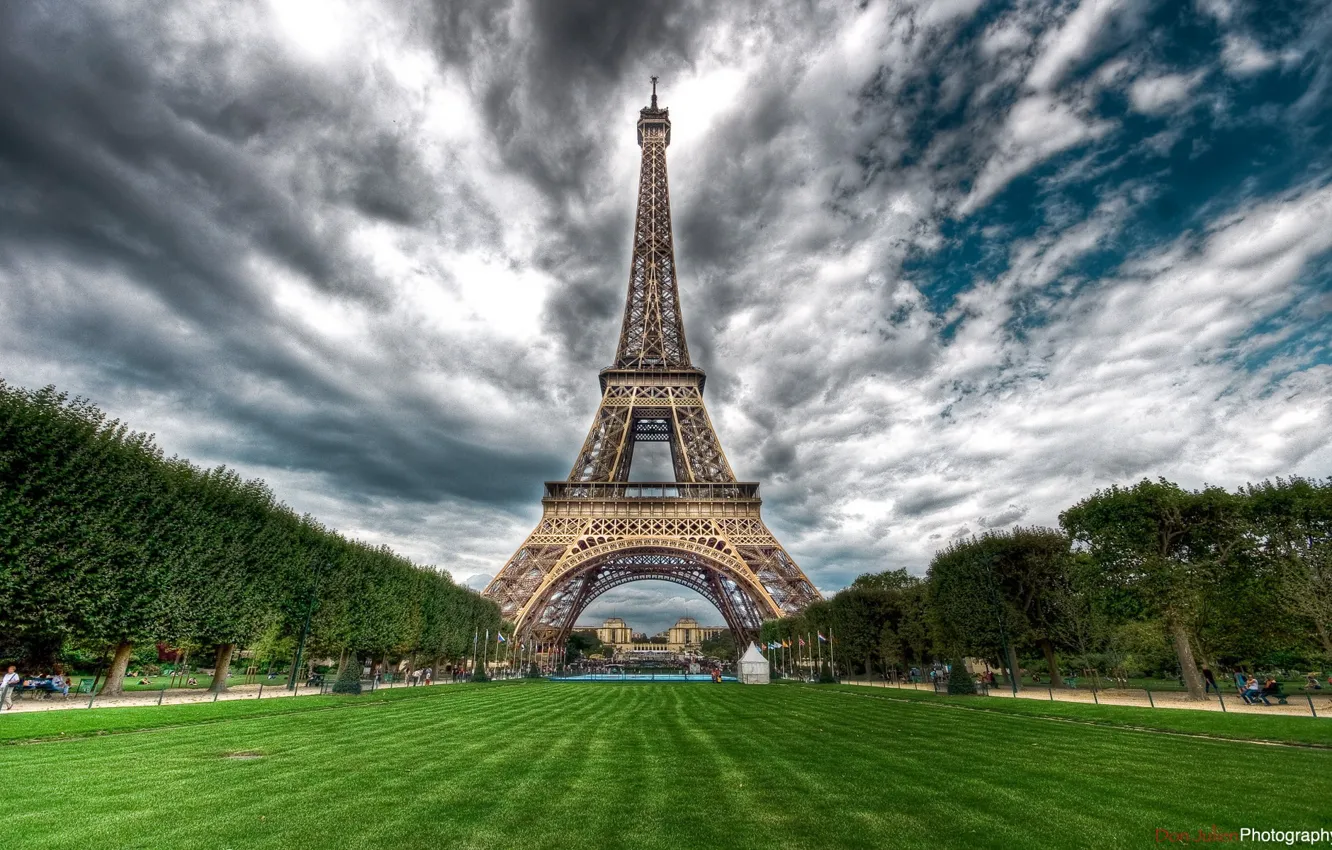 Фото обои город, башня, париж