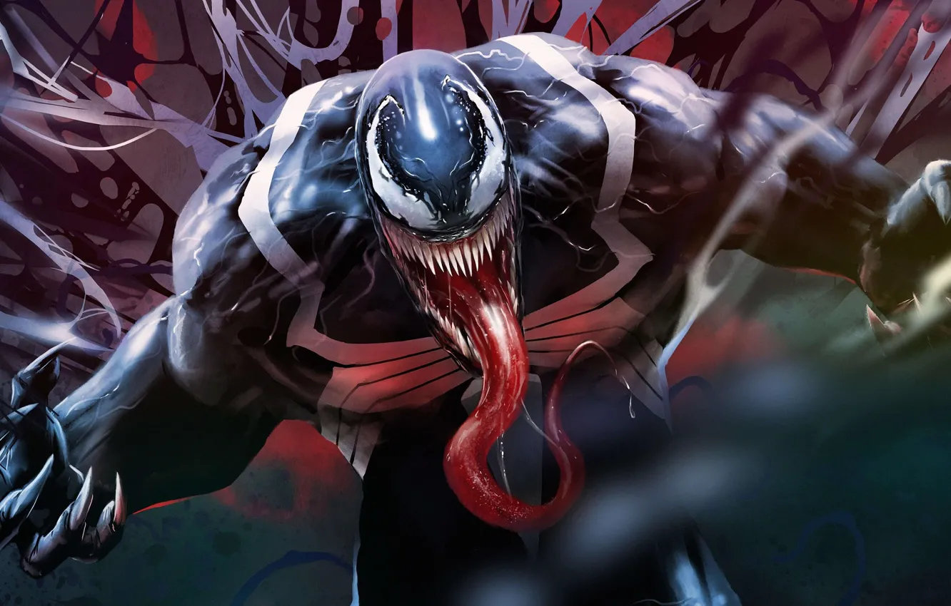 Фото обои паутина, комиксы, Веном, Venom, симбиот