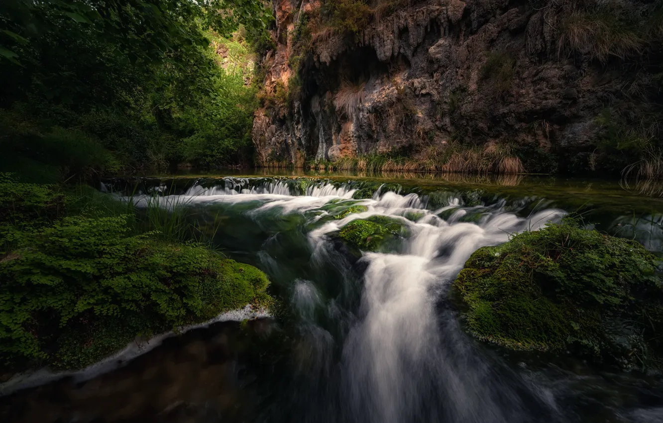 Фото обои скалы, берег, водолпад