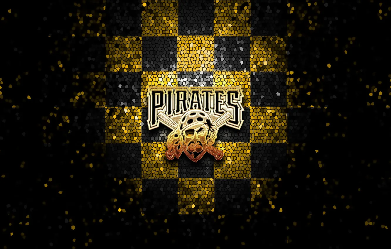 Фото обои wallpaper, sport, logo, baseball, glitter, checkered, MLB, Pittsburgh Pirates