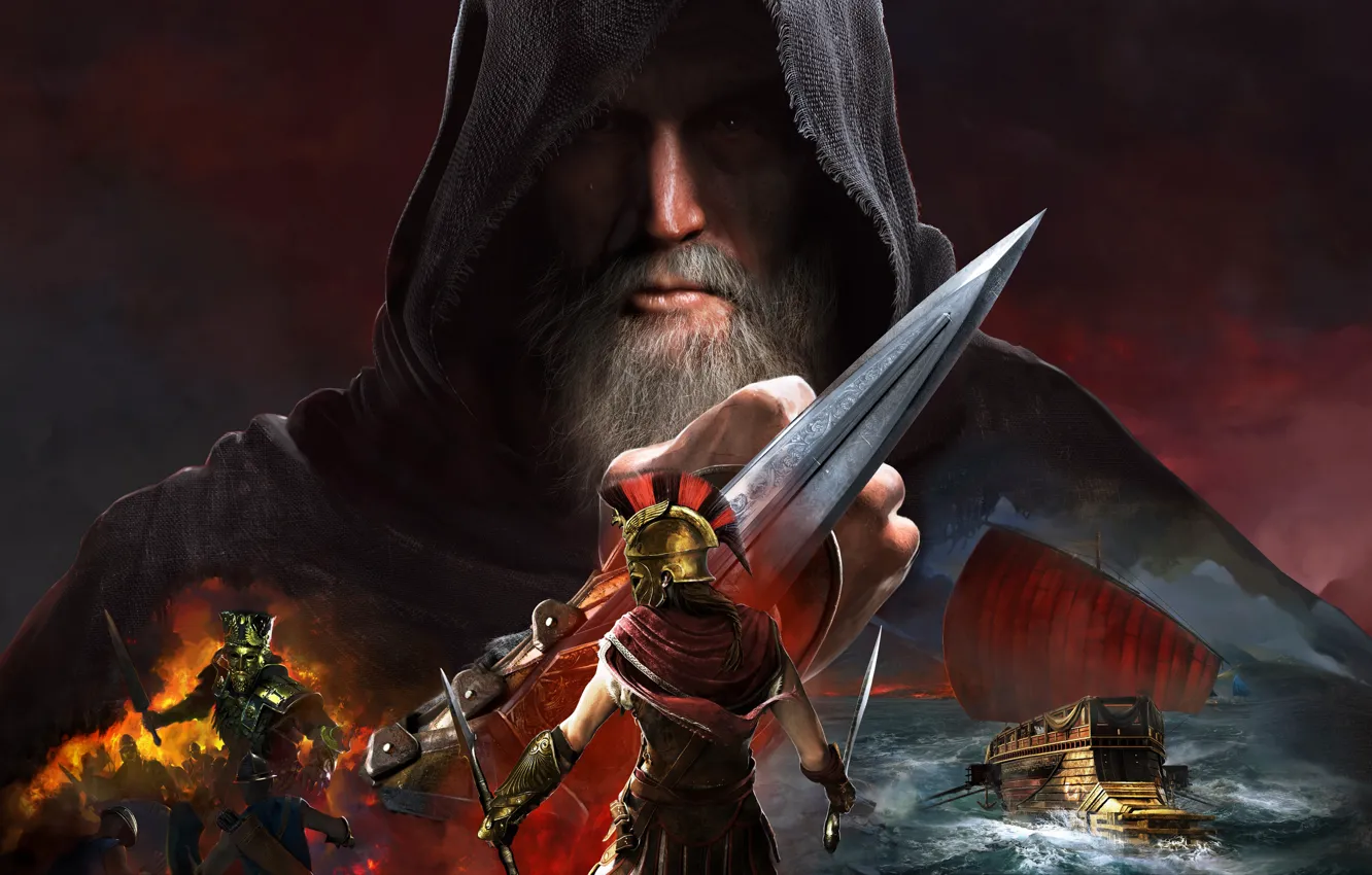 Фото обои бой, мужчина, Видео Игры, Assassin’s Creed : Odyssey
