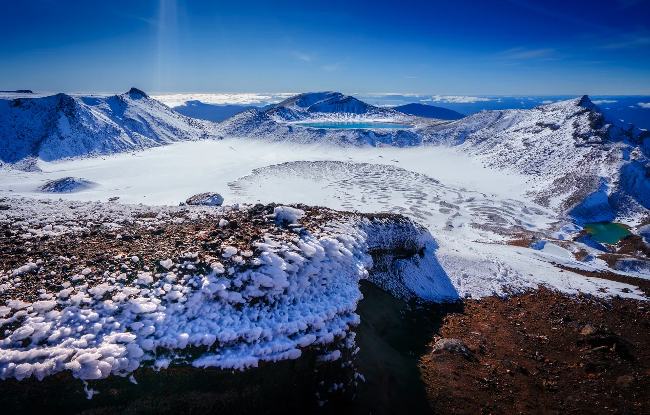 Фото обои снег, пейзаж, горы