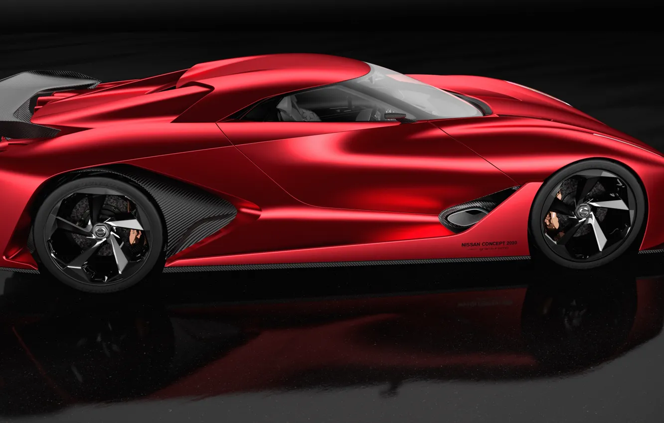 Фото обои concept, high-tech, red, Nissan, supercar, design, concept car, Gran Turismo