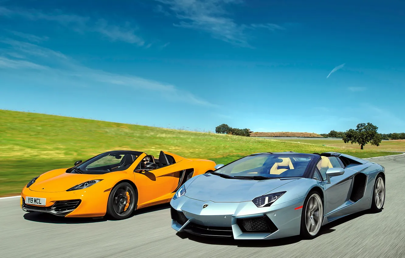 Фото обои McLaren, Roadster, Lamborghini, Spyder, MP4-12C, LP700-4, Aventador