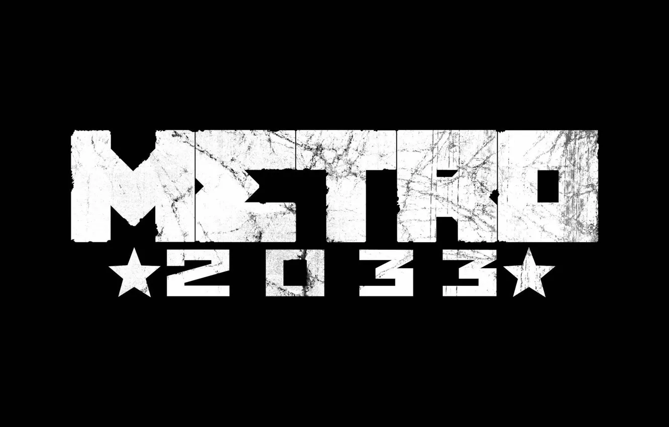 Фото обои логотип, white, black, метро 2033, Metro 2033