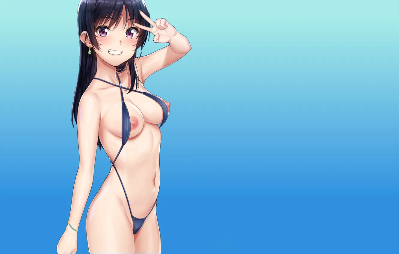 Фото обои kawaii, girl, sexy, Anime, boobs, breasts, cute, bikini