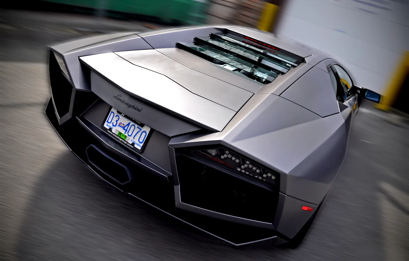 Фото обои авто, размытие, Lamborghini, Reventon, Ламбо, Lamborghini Reventon, вид сзади, ламборгини