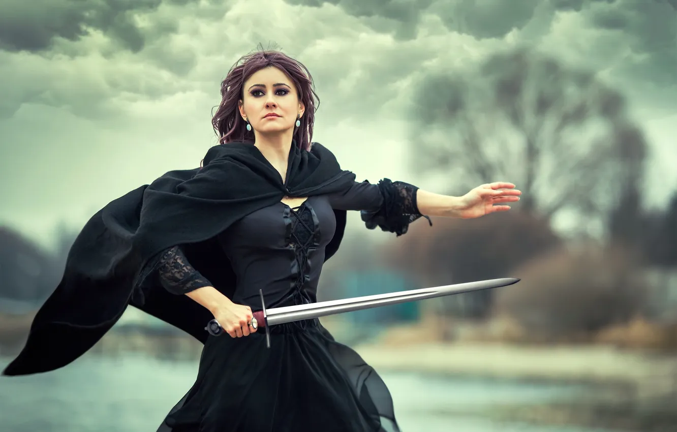 Фото обои sword, woman, goticam