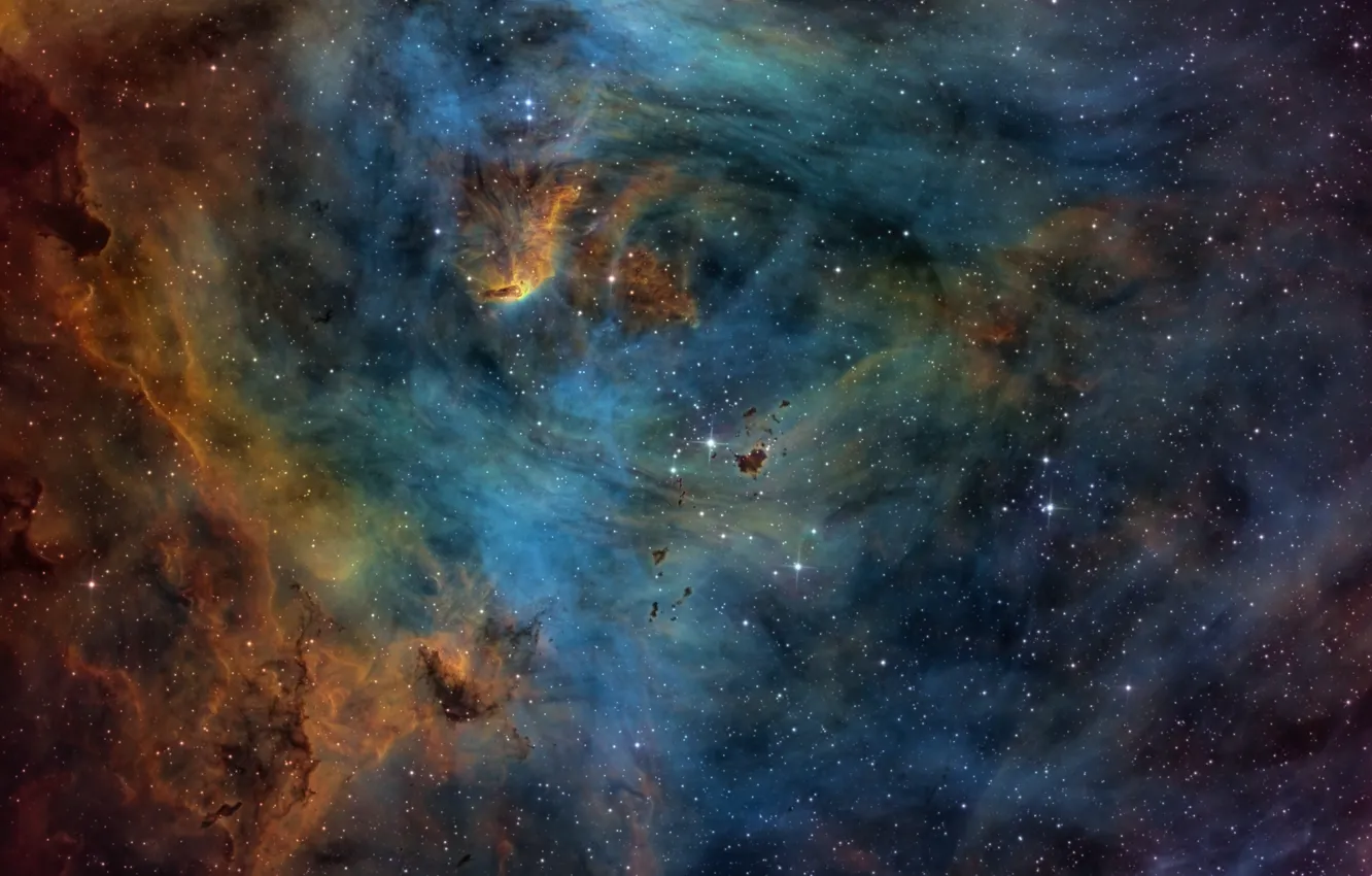 Фото обои космос, красота, туманности, IC 2944, The Heart, Running Chicken Nebula