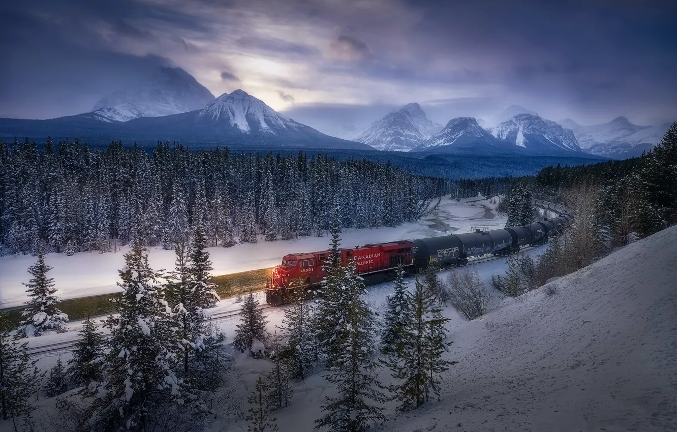 Фото обои Banff National Park, Winter, Canadian Rockies