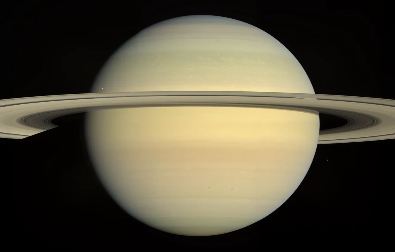 Фото обои космос, планета, кольца, Сатурн, Солнечная система, Saturn, спутники, Кассини