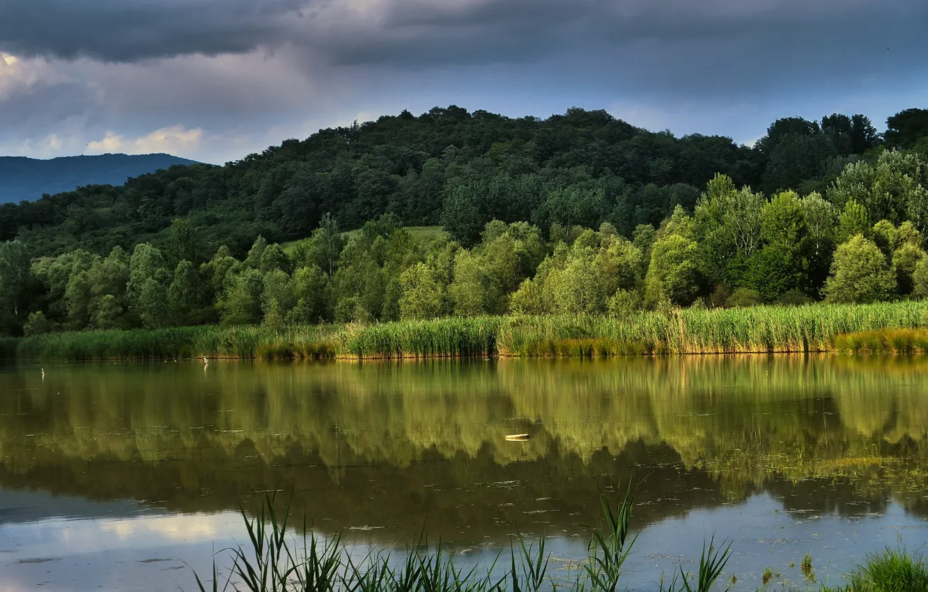 Фото обои Небо, Природа, Озеро, Nature, Sky, Landscapce, Отражения, Lake