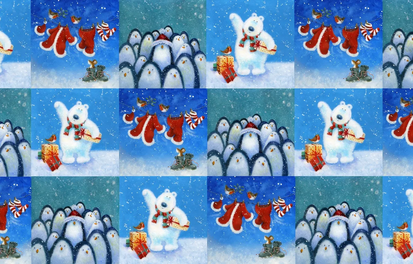 Фото обои зима, фон, праздник, текстура, Новый год, детская
