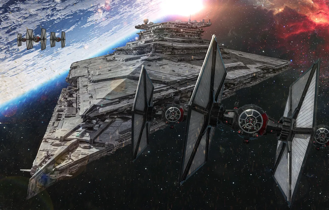 Фото обои космос, звезды, Star Wars, Звездные войны, Star Destroyer, Имперский звездный разрушитель