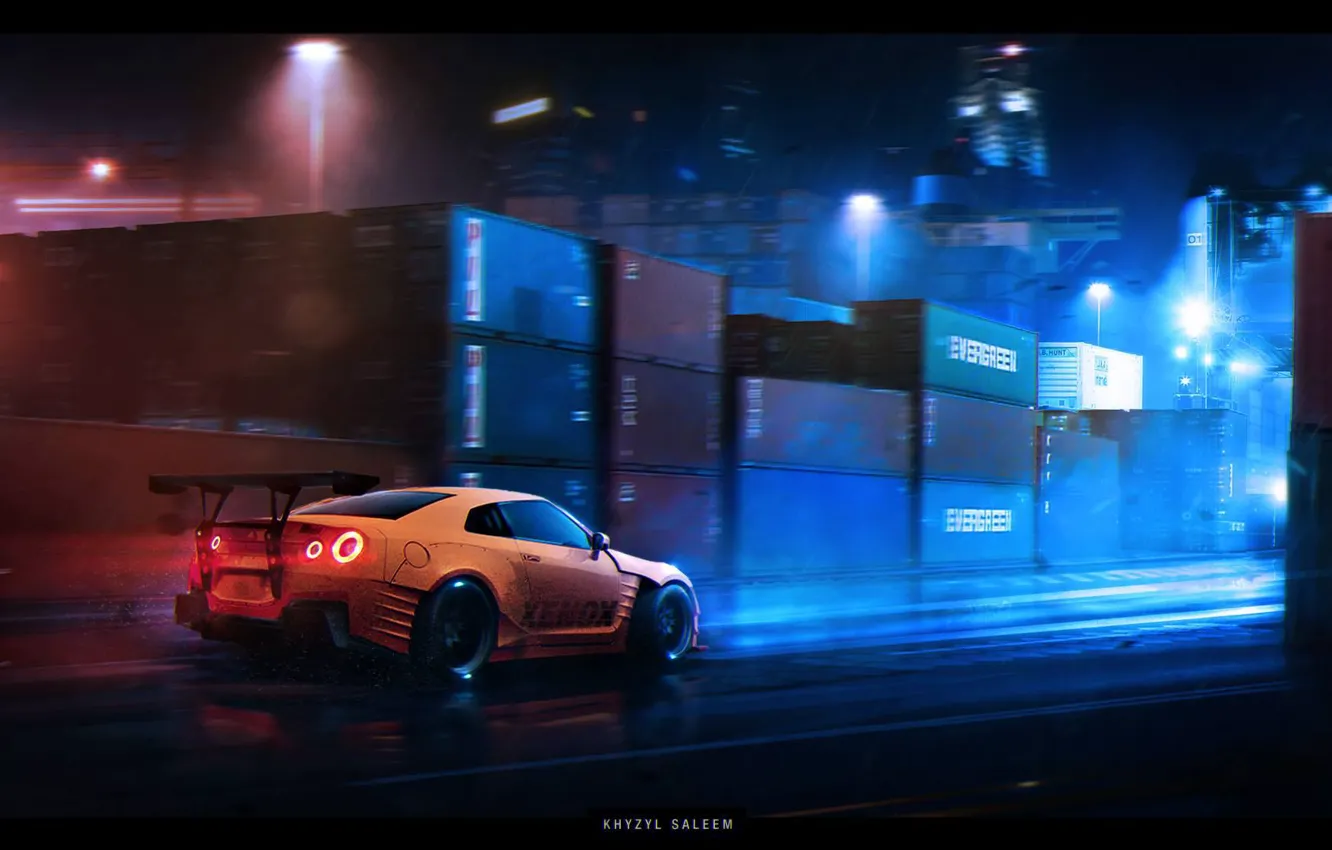 Фото обои nissan, skyline, art, khyzyl saleem