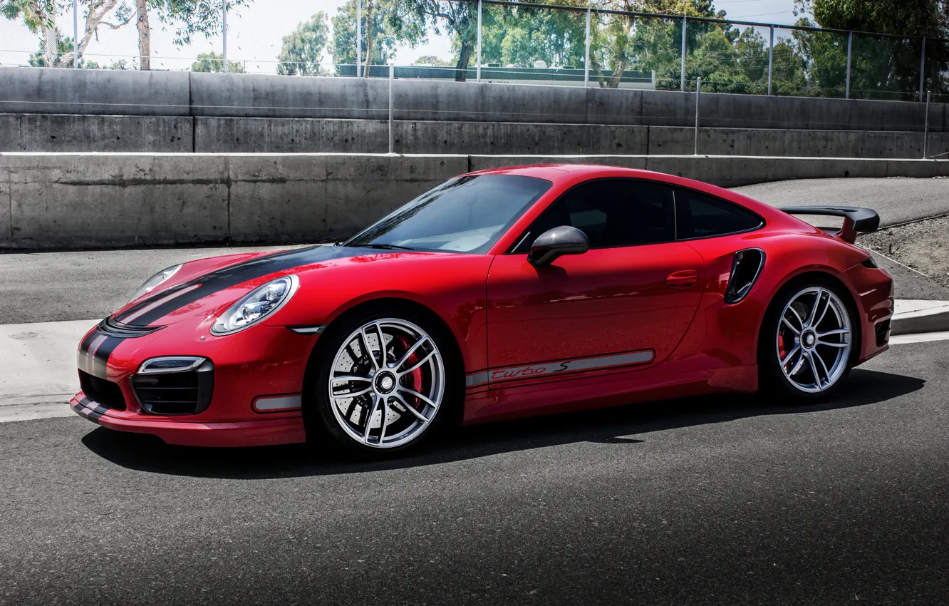 Фото обои красный, купе, 911, Porsche, порше, Coupe, Turbo, турбо