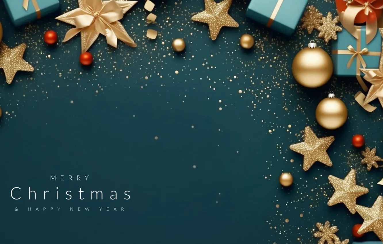 Фото обои украшения, шары, Новый Год, Рождество, golden, new year, happy, Christmas