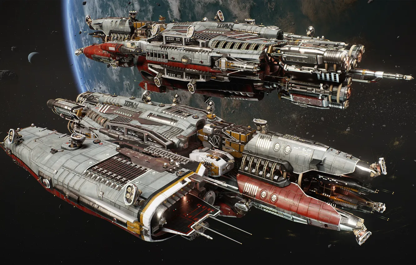 Фото обои космос, фантастика, арт, TDS Athena - Fractured Space, hans palm