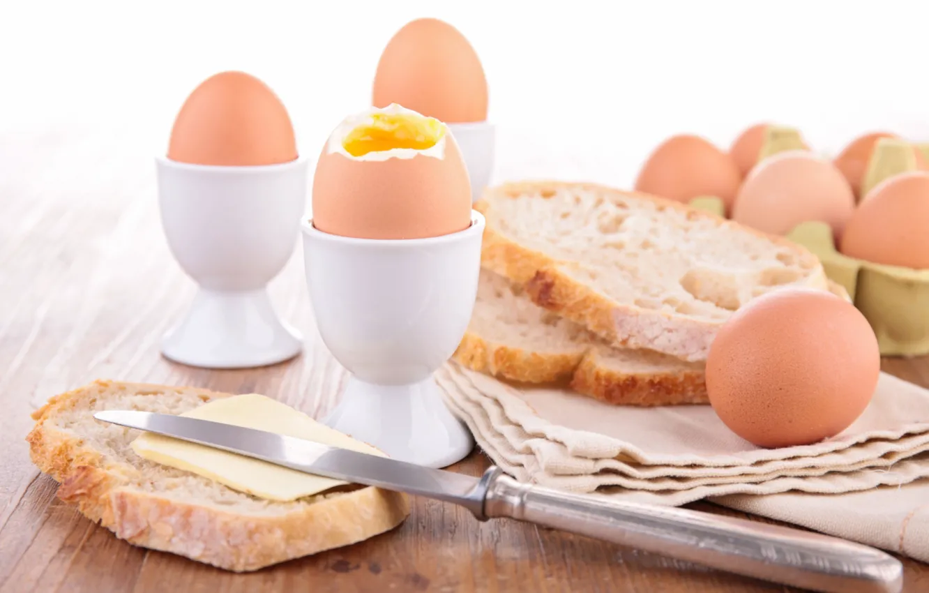Фото обои масло, яйца, хлеб