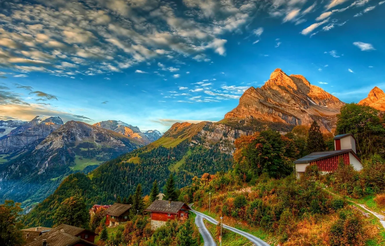 Фото обои горы, Швейцария, Альпы