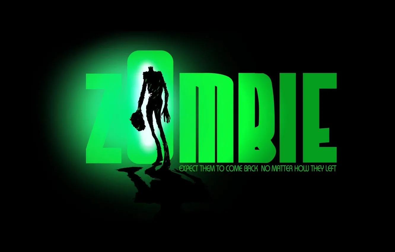 Фото обои зеленый, зомби, Zombie
