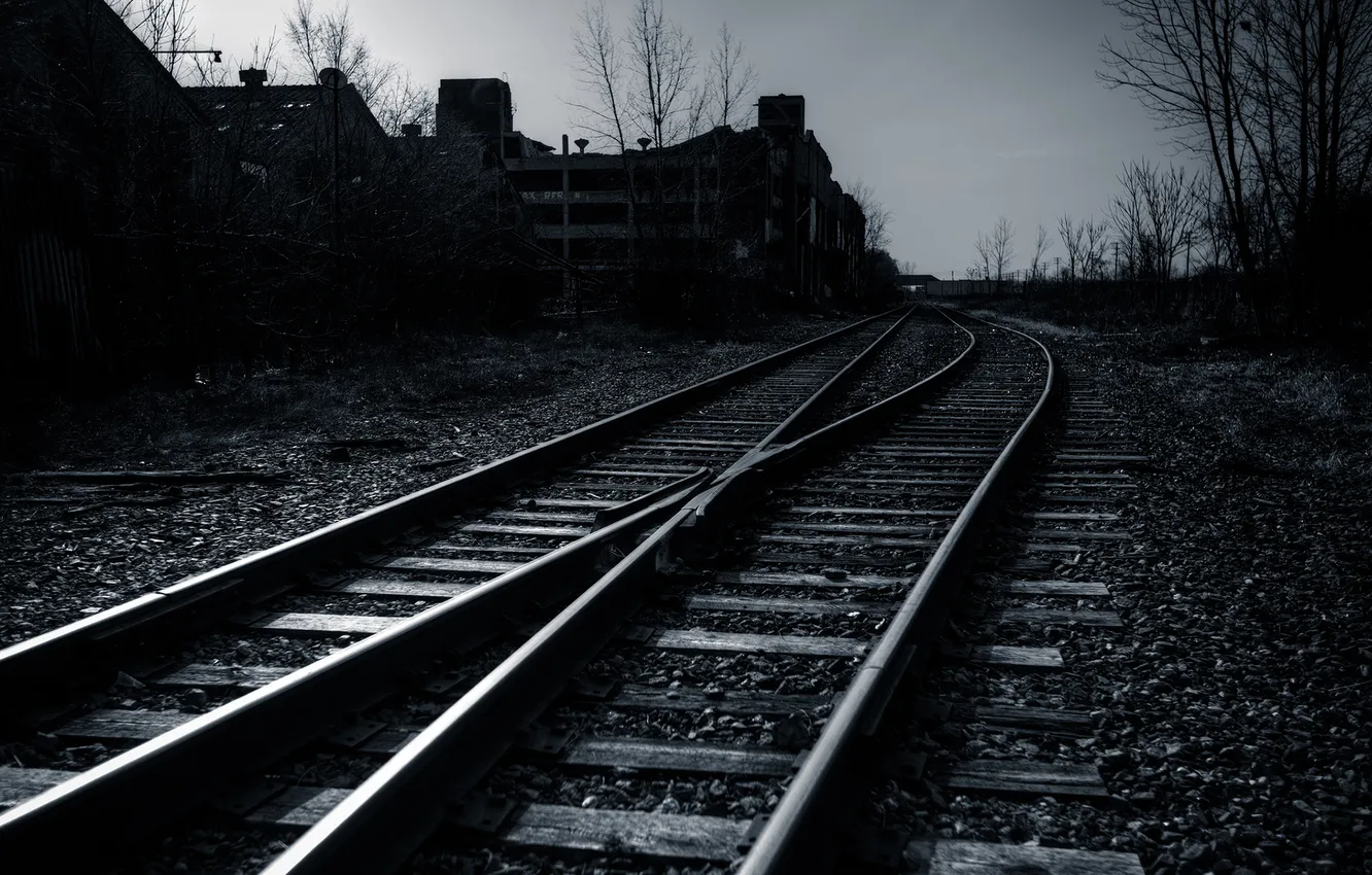 Фото обои metal, wood, railroad