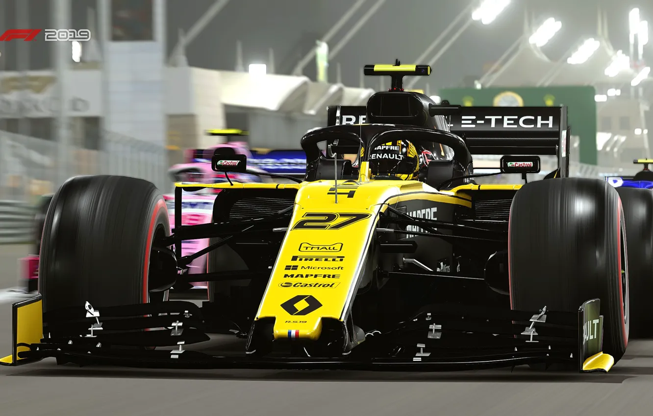 Фото обои трасса, гоночный автомобиль, F1 2019, Renault R.S.19