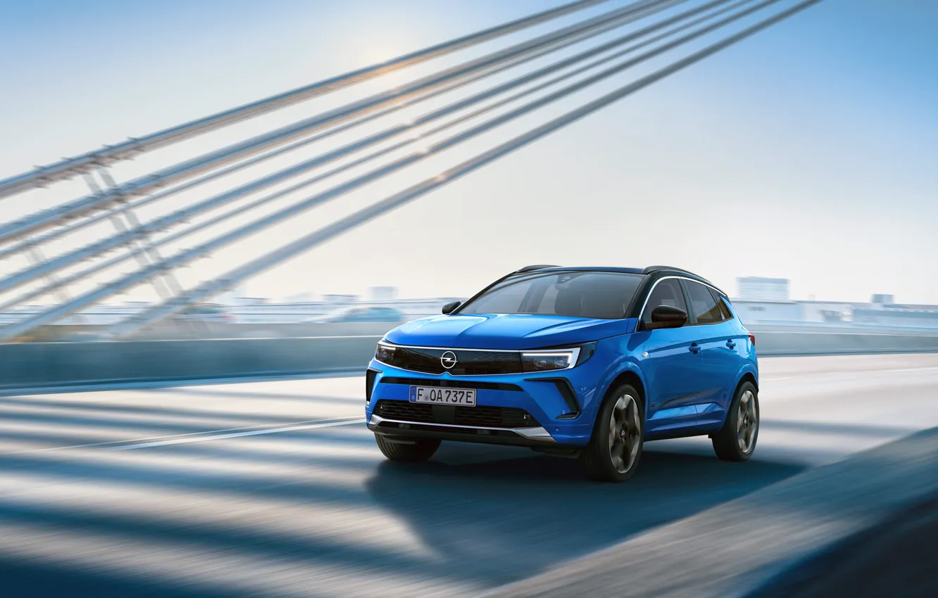 Фото обои Синий, Opel, Автомобиль, Электромобиль, 2022, Opel Grandland