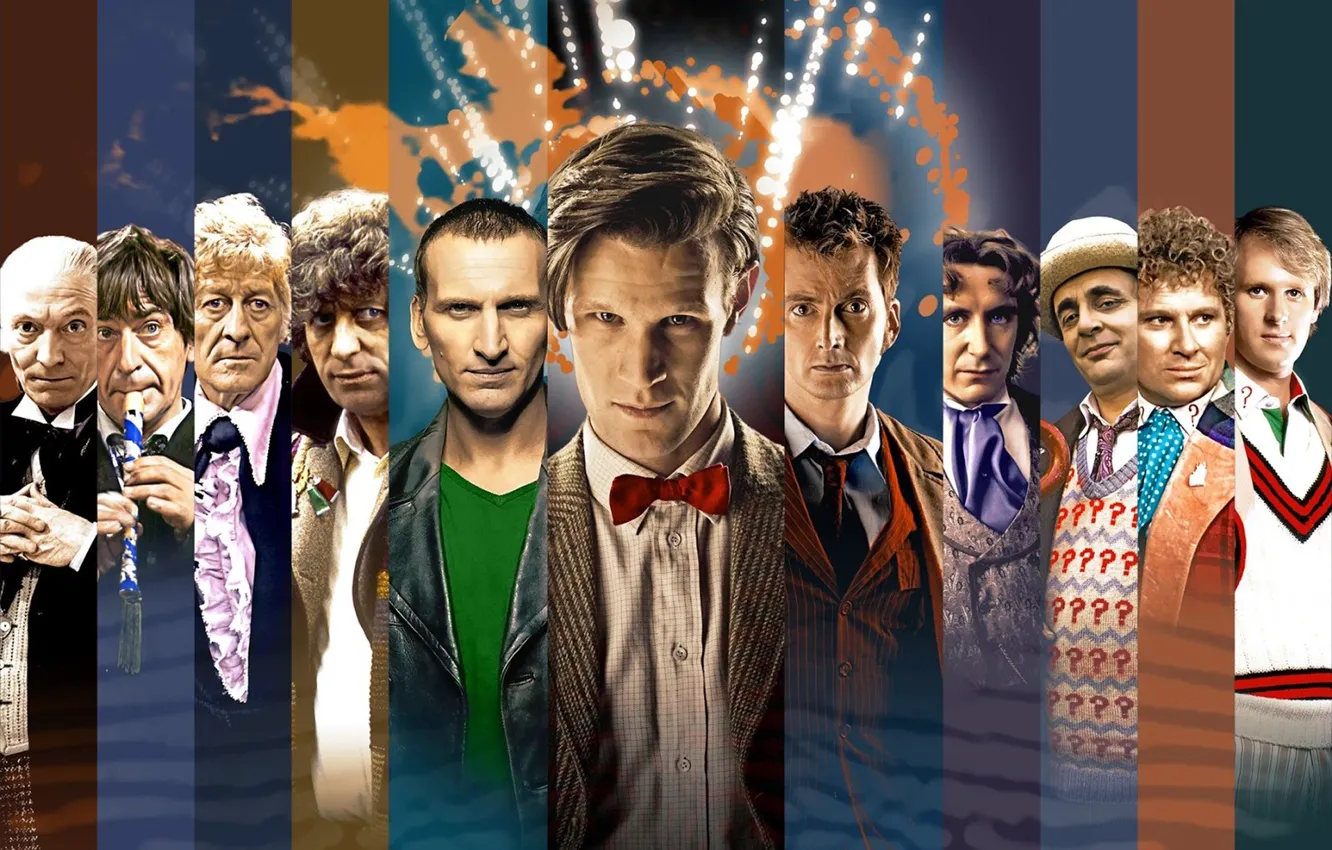 Фото обои взгляд, улыбка, лица, сериал, актеры, Doctor Who, мужчины, Доктор Кто