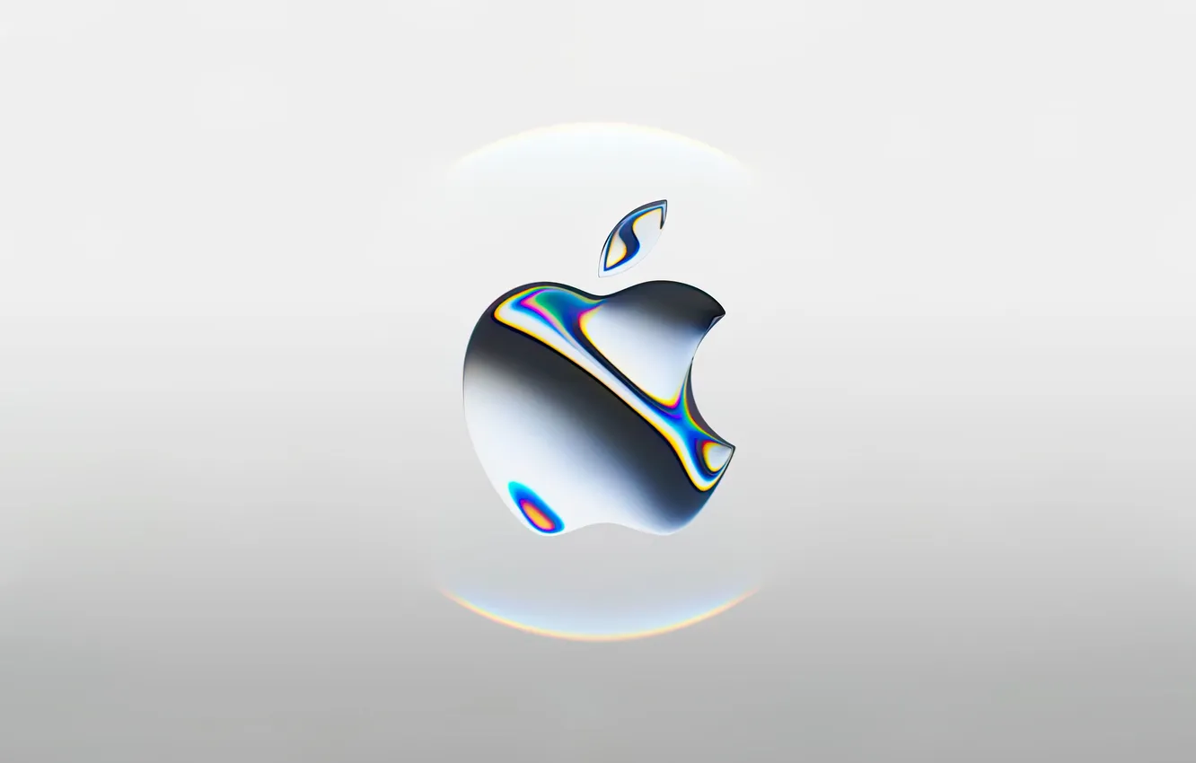 Фото обои Apple, Яблоко, светлый фон, брэнд