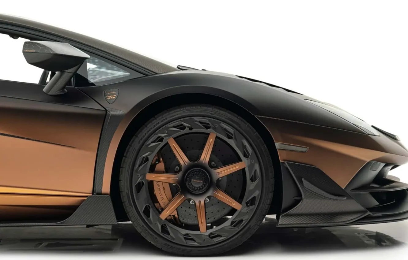 Фото обои тюнинг, Lamborghini, колесо, диск, зеркала, гиперкар, by Mansory, Lamborghini Aventador SVJ