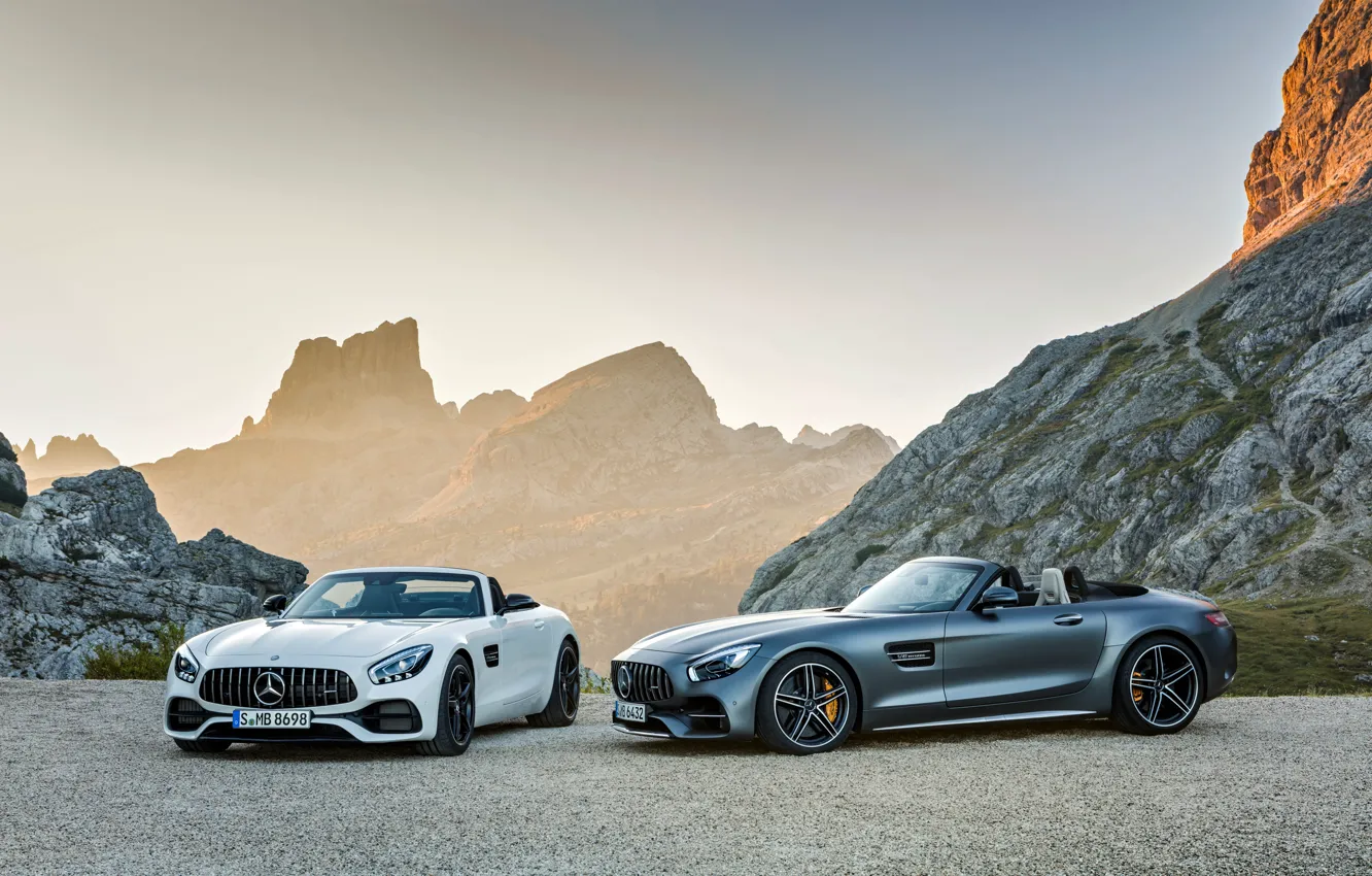 Фото обои Roadster, Mercedes-Benz, пара, AMG, AMG GT