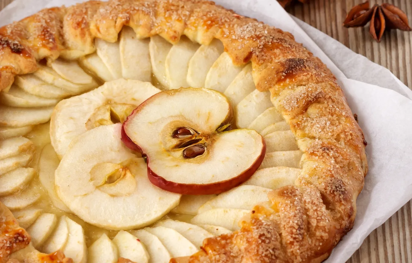 Фото обои яблоки, пирог, выпечка
