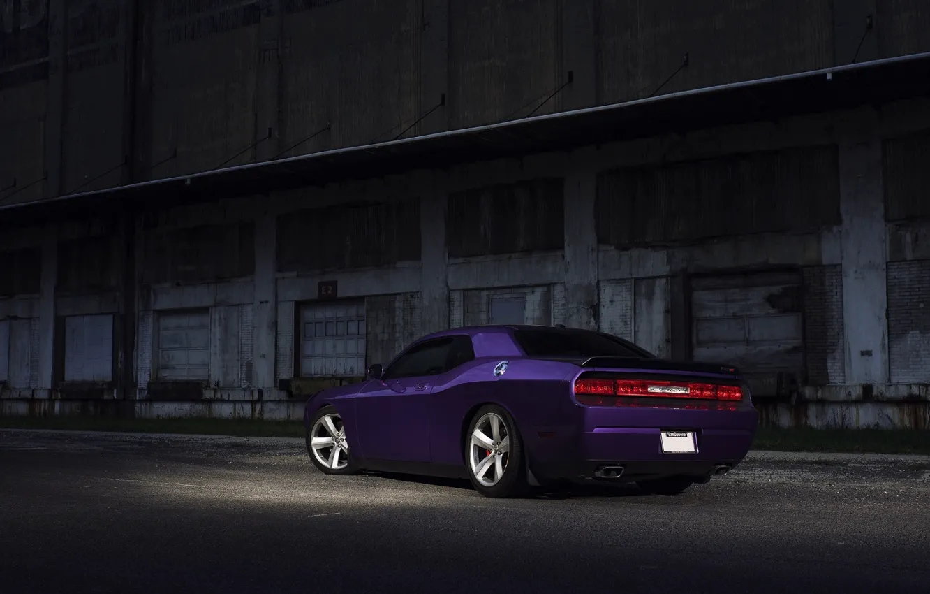 Фото обои Muscle, Dodge, SRT8, Challenger, Car, Purple, Rear